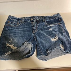 Jean shorts can be worn longer or cuffed. Comfy